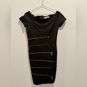 Rinascimento Italy Black zipper midi Dress medium